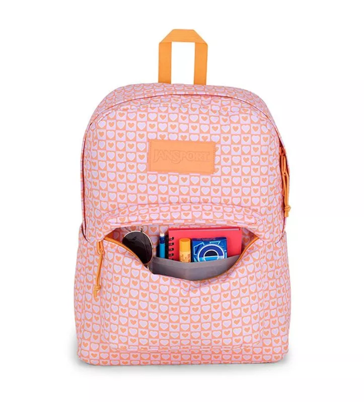 JANSPORT SUPERBREAK PLUS - Hyped Hearts Pink